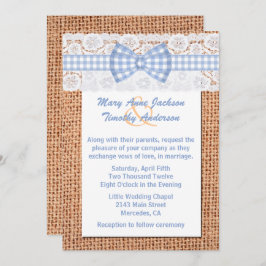 Convite Casamento Rustic Burlap & Lace Country