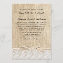 Casamento Rustic Burlap Lace Ivory Ribbon