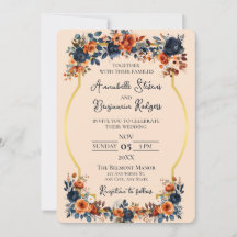 Casamento Rustic Burnt Orange and Blue