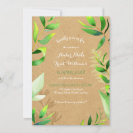 Convite Casamento Rustic Cardboard Watercolor