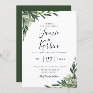 Convite Casamento Rustic Chic Greenery