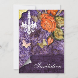 Convite Casamento Rustic Chic Purple Rosa