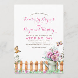 Convite Casamento Rustic Country Farmhouse Floral Garden