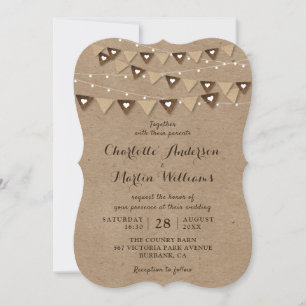 Convite Casamento Rustic Country Kraft Paper