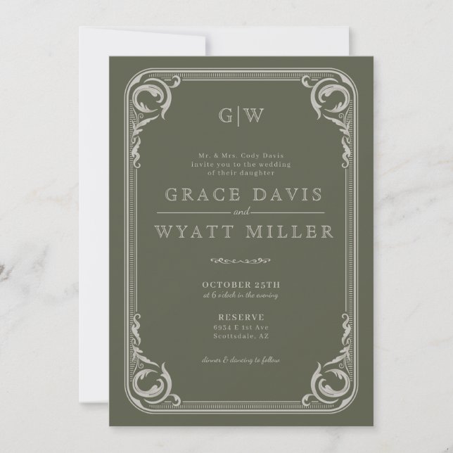 Convite Casamento Rustic Country Western com Detalhes (Frente)