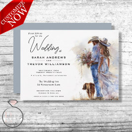 Convite Casamento Rustic Cowboy Watercolor