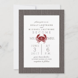 Convite Casamento Rustic Crab