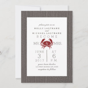Convite Casamento Rustic Crab