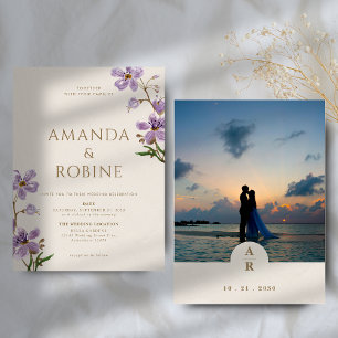 Convite Casamento Rustic de Lavandas de Flor Selvagem