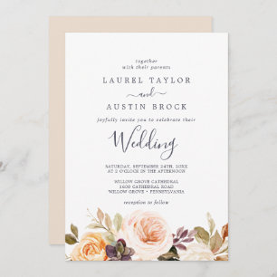 Convite Casamento Rustic Earth Florals