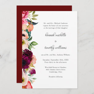 Convite Casamento Rustic Elegance Boho Floral Watercolor