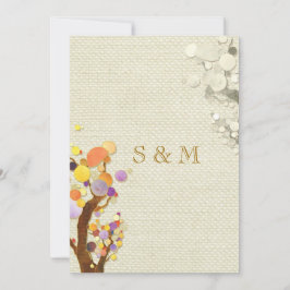 Convite Casamento Rustic Elegance Burlap Trees