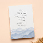 Convite Casamento Rustic Elegant Blue Mountain Watercolor<br><div class="desc">Convite Rustic Elegant Blue Mountain Watercolor</div>