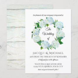 Convite Casamento Rustic Elegant Hydrangea Floral Wreath