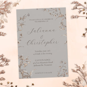 Convite Casamento Rustic Elegante De Flores Selvagens