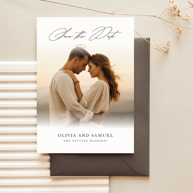 Convite Casamento Rustic Elegante De Foto De Luxo Salva A  (Criador carregado)