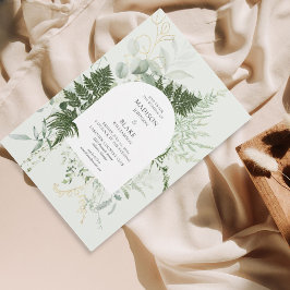 Convite Casamento Rustic Elegante Floresta Selvagem Fern G