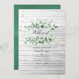 Convite Casamento Rustic Eucalyptus Greenery Country Barn