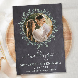 Convite Casamento Rustic Eucalyptus Greenery Foto QR Code