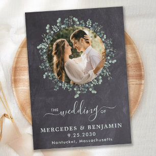 Convite Casamento Rustic Eucalyptus Greenery Foto QR Code