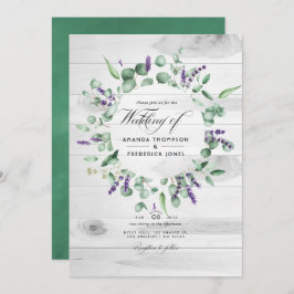 Convite Casamento Rustic Eucalyptus Lavanda Country Barn E