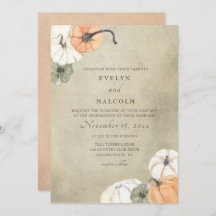 Casamento Rustic Fall Autumn White, Orange Pumpkin