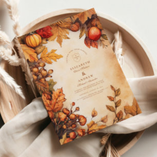 Convite Casamento Rustic Fall Harvest