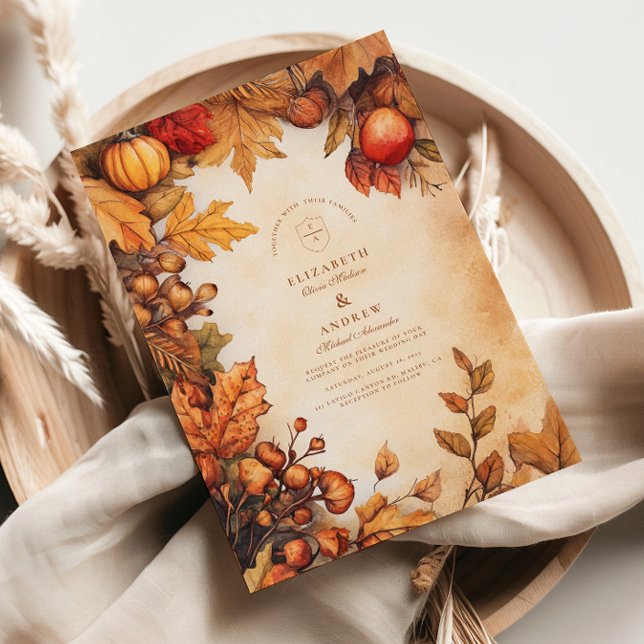 Convite Casamento Rustic Fall Harvest (Criador carregado)