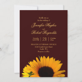 Convite Casamento Rustic Fall Sunflower