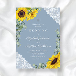 Convite Casamento Rustic Floral Sunflower