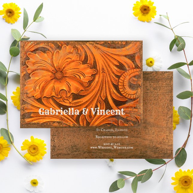 Convite Casamento Rustic Flower Country Western (Criador carregado)