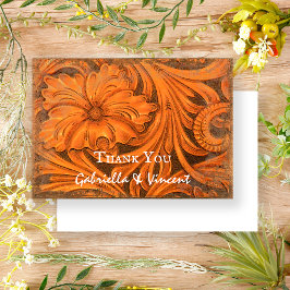 Convite Casamento Rustic Flower Western Obrigado Nota