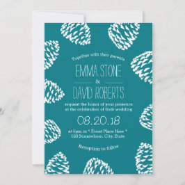 Convite Casamento Rustic Forest Pine Cones
