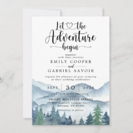 Convite Casamento Rustic Forest Watercolor