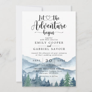 Convite Casamento Rustic Forest Watercolor