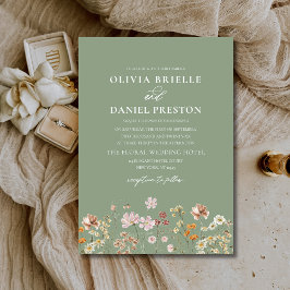 Convite Casamento Rustic Garden Sage Green Boho