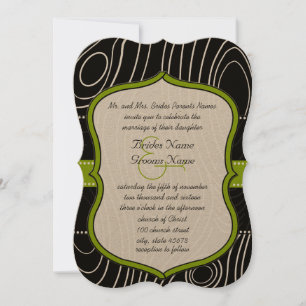 Convite Casamento Rustic Green Country de Madeira Grain