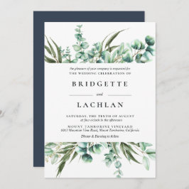 Convite Casamento Rustic Greenery Eucalyptus Watercolor