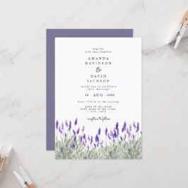 Convite Casamento Rustic Greenery Lavanda Lilac Garden