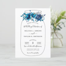 Casamento Rustic Indigo Peony Mason Jar