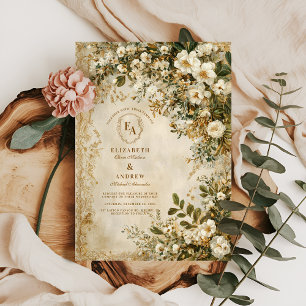 Convite Casamento Rustic Ivory Wildflower Boho