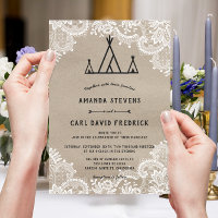 Casamento Rustic Kraft Lace Outdoor Tipi Tent