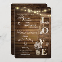 Casamento Rustic Ladder and Lights Love