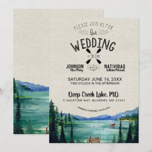 Convite Casamento Rustic Lakeside