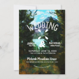 Convite Casamento Rustic Lakeside Mountain