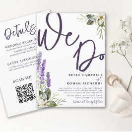 Convite Casamento Rustic Lavanda & Foliage All-In-One