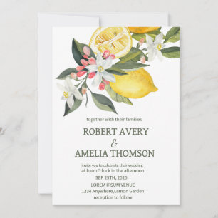 Convite Casamento Rustic Mediterranean Lemon