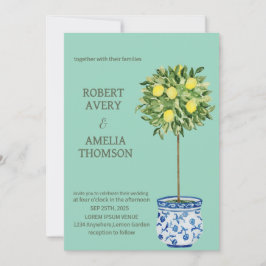 Convite Casamento Rustic Mediterranean Lemon