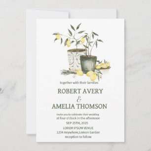 Convite Casamento Rustic Mediterranean Lemon