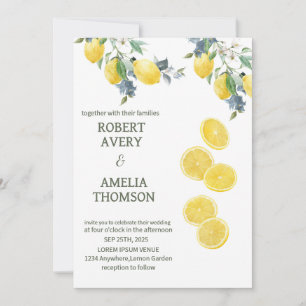 Convite Casamento Rustic Mediterranean Lemon